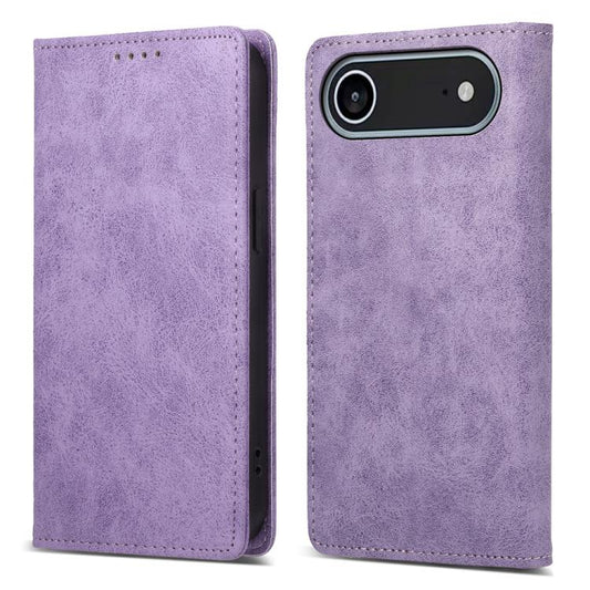 For iPhone Air Business Solid Color Magnetic RFID Leather Phone Case(Purple) - iPhone Air Cases by buy2fix | Online Shopping UK | buy2fix