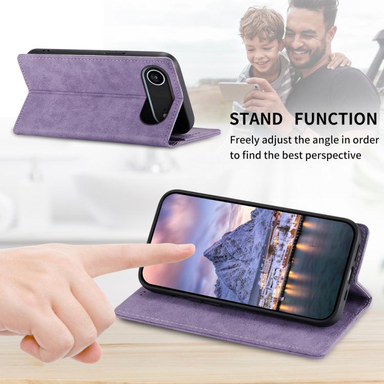 For iPhone Air Business Solid Color Magnetic RFID Leather Phone Case(Purple) - iPhone Air Cases by buy2fix | Online Shopping UK | buy2fix