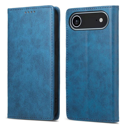 For iPhone Air Business Solid Color Magnetic RFID Leather Phone Case(Blue) - iPhone Air Cases by buy2fix | Online Shopping UK | buy2fix