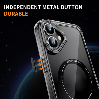 For iPhone 16 Airbag Magsafe PC Hybrid TPU Phone Case(Clear Black) by buy2fix