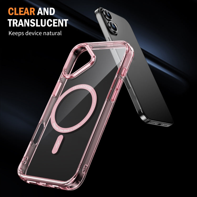 For iPhone 16 Airbag Magsafe PC Hybrid TPU Phone Case(Clear Pink) by buy2fix