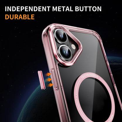 For iPhone 16 Airbag Magsafe PC Hybrid TPU Phone Case(Clear Pink) by buy2fix