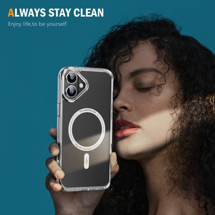 For iPhone 16 Airbag Magsafe PC Hybrid TPU Phone Case(Transparent) by buy2fix