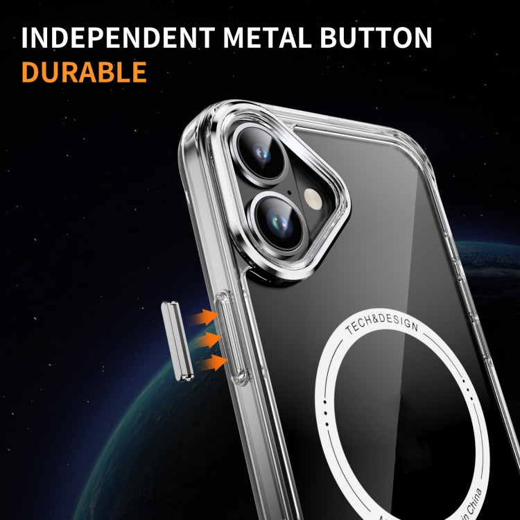 For iPhone 16 Airbag Magsafe PC Hybrid TPU Phone Case(Transparent) by buy2fix