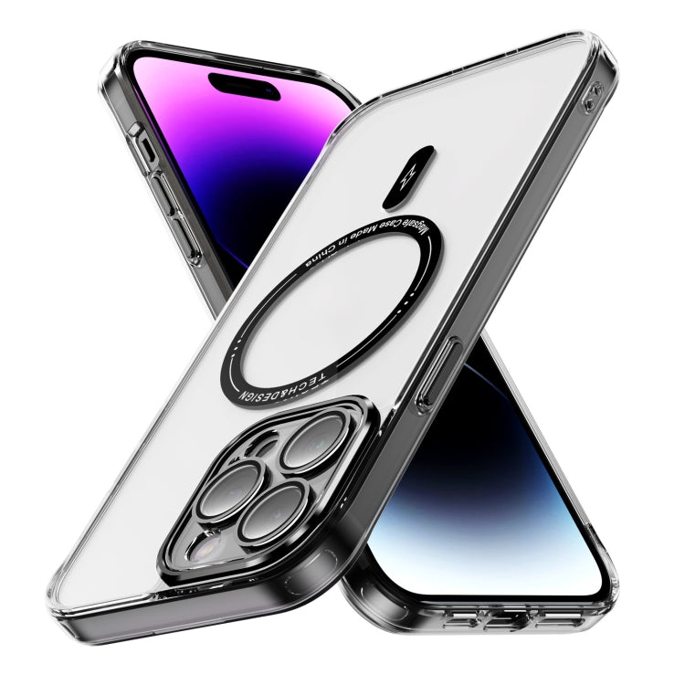For iPhone 15 Pro Max Airbag Magsafe PC Hybrid TPU Phone Case(Clear Black) - iPhone 15 Pro Max Cases by buy2fix | Online Shopping UK | buy2fix