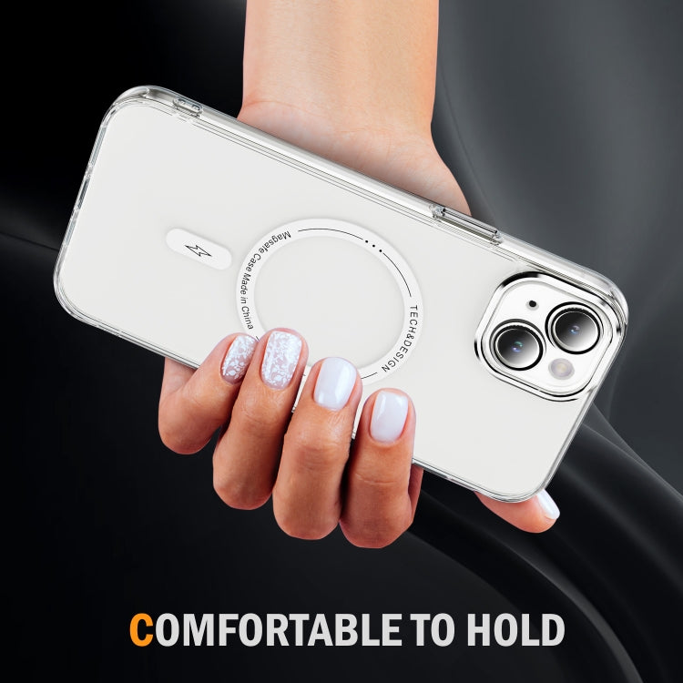 For iPhone 14 Airbag Magsafe PC Hybrid TPU Phone Case(Transparent) by buy2fix