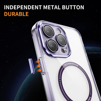 For iPhone 13 Pro Max Airbag Magsafe PC Hybrid TPU Phone Case(Clear Purple) by buy2fix