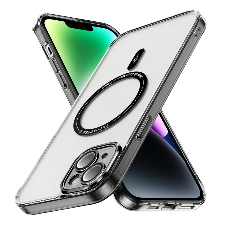 For iPhone 13 Airbag Magsafe PC Hybrid TPU Phone Case(Clear Black) by buy2fix