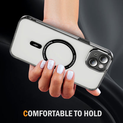 For iPhone 13 Airbag Magsafe PC Hybrid TPU Phone Case(Clear Black) by buy2fix