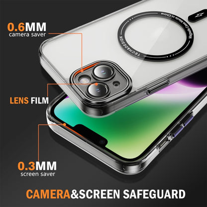 For iPhone 13 Airbag Magsafe PC Hybrid TPU Phone Case(Clear Black) by buy2fix