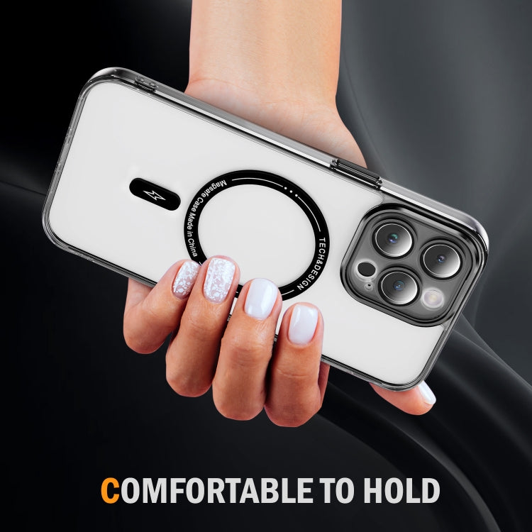 For iPhone 12 Pro Airbag Magsafe PC Hybrid TPU Phone Case(Clear Black) by buy2fix