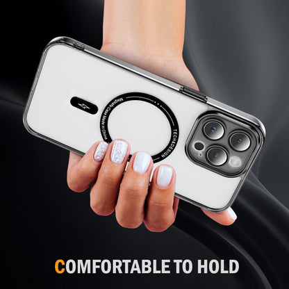For iPhone 12 Pro Airbag Magsafe PC Hybrid TPU Phone Case(Clear Black) by buy2fix