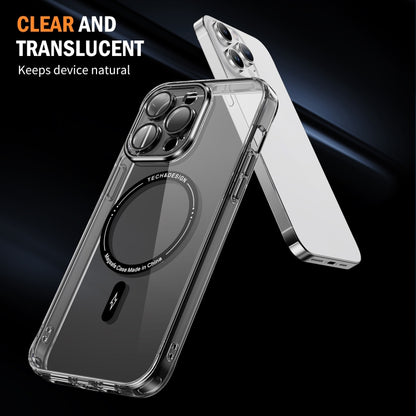 For iPhone 12 Pro Airbag Magsafe PC Hybrid TPU Phone Case(Clear Black) by buy2fix