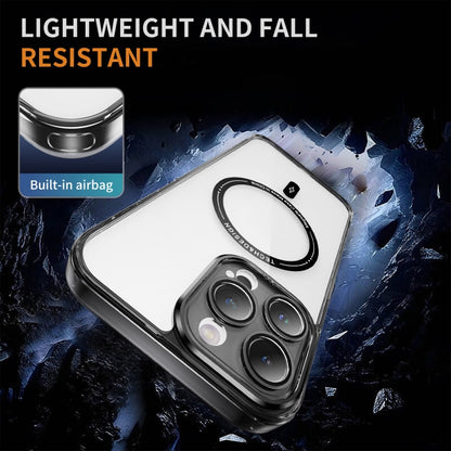 For iPhone 12 Pro Airbag Magsafe PC Hybrid TPU Phone Case(Clear Black) by buy2fix