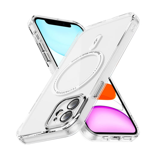 For iPhone 11 Airbag Magsafe PC Hybrid TPU Phone Case(Transparent) by buy2fix
