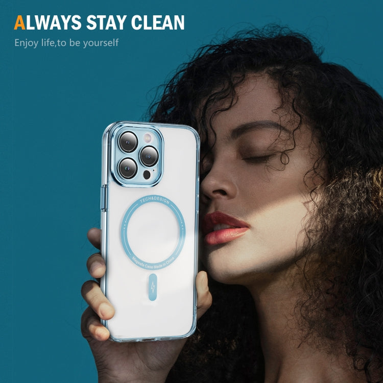 For iPhone 11 Pro Airbag Magsafe PC Hybrid TPU Phone Case(Clear Blue) by buy2fix