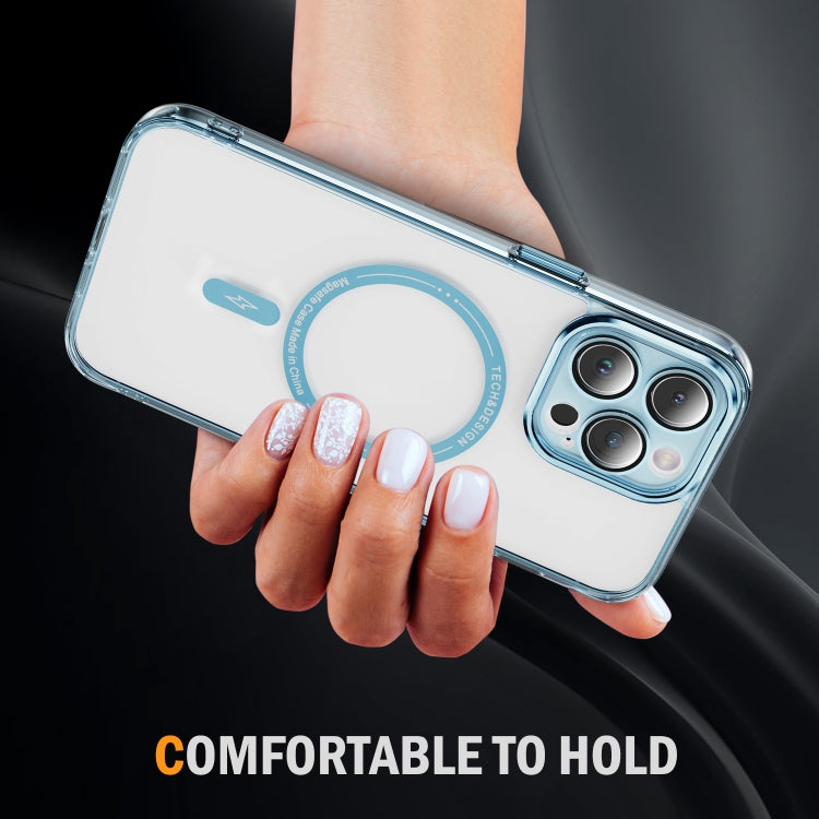 For iPhone 11 Pro Airbag Magsafe PC Hybrid TPU Phone Case(Clear Blue) by buy2fix