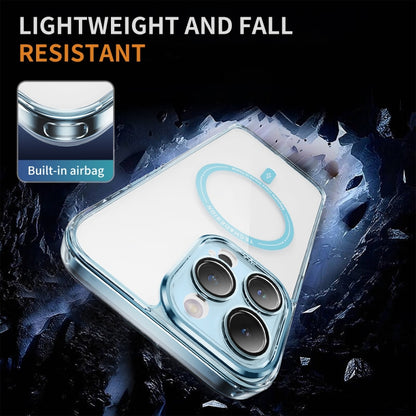 For iPhone 11 Pro Airbag Magsafe PC Hybrid TPU Phone Case(Clear Blue) by buy2fix