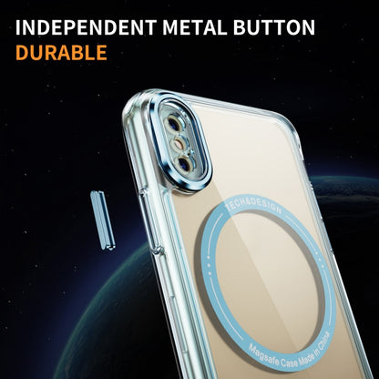 For iPhone XS Max Airbag Magsafe PC Hybrid TPU Phone Case(Clear Blue) by buy2fix