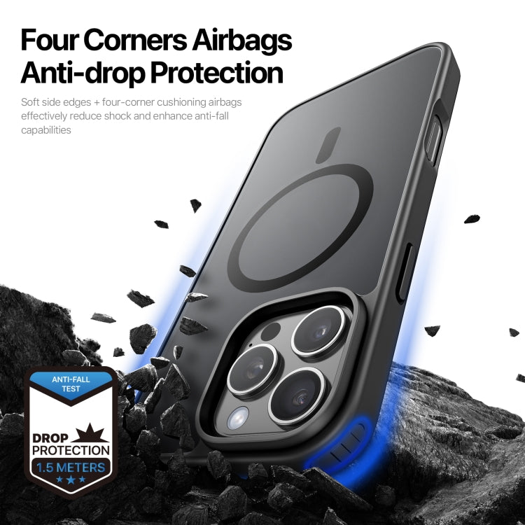 For iPhone 16 Pro Max DUX DUCIS Yind Series MagSafe TPU Hybrid PC Phone Case(Black) by DUX DUCIS