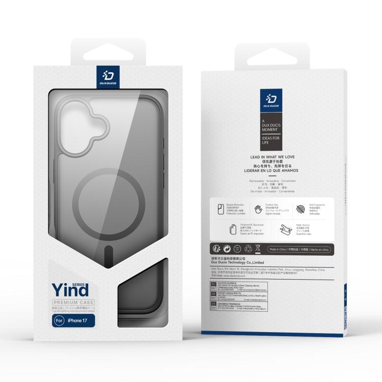 For iPhone 17 DUX DUCIS Yind Series MagSafe TPU Hybrid PC Phone Case(Black) - iPhone 17 Cases by DUX DUCIS | Online Shopping UK | buy2fix
