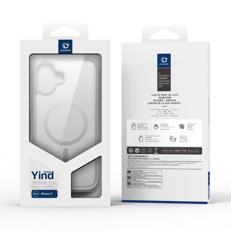 For iPhone 17 DUX DUCIS Yind Series MagSafe TPU Hybrid PC Phone Case(Grey) - iPhone 17 Cases by DUX DUCIS | Online Shopping UK | buy2fix