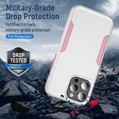 For iPhone 16 Pro Max Pioneer Armor Heavy Duty PC + TPU Phone Case(White+Pink) by buy2fix