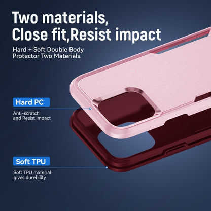 For iPhone 16 Pro Max Pioneer Armor Heavy Duty PC + TPU Phone Case(Pink+Rose Red) by buy2fix