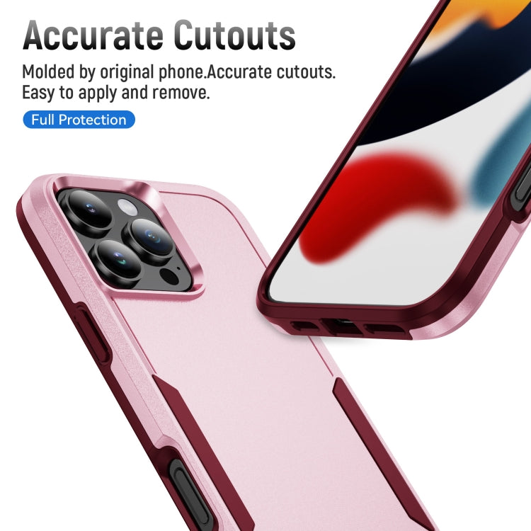 For iPhone 16 Pro Max Pioneer Armor Heavy Duty PC + TPU Phone Case(Pink+Rose Red) by buy2fix