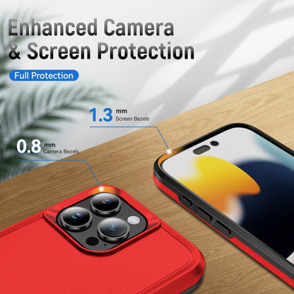 For iPhone 16 Pro Max Pioneer Armor Heavy Duty PC + TPU Phone Case(Red+Black) by buy2fix