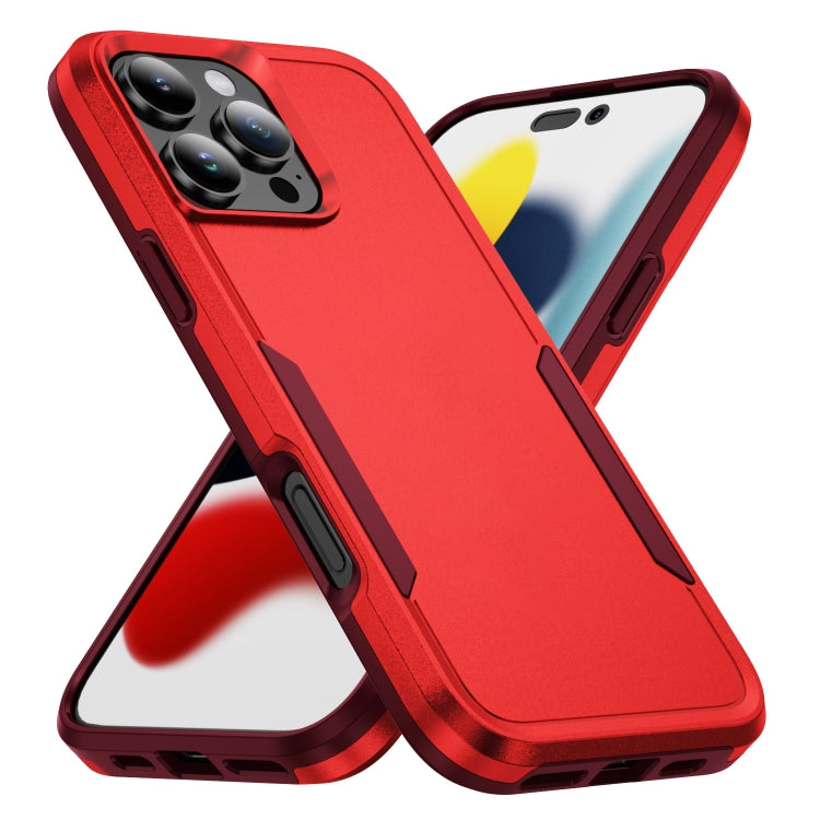 For iPhone 16 Pro Max Pioneer Armor Heavy Duty PC + TPU Phone Case(Red+Rose Red) by buy2fix