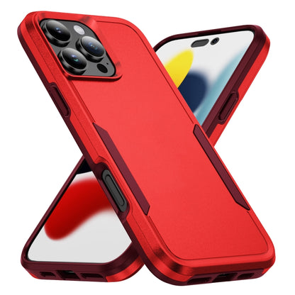For iPhone 16 Pro Max Pioneer Armor Heavy Duty PC + TPU Phone Case(Red+Rose Red) by buy2fix