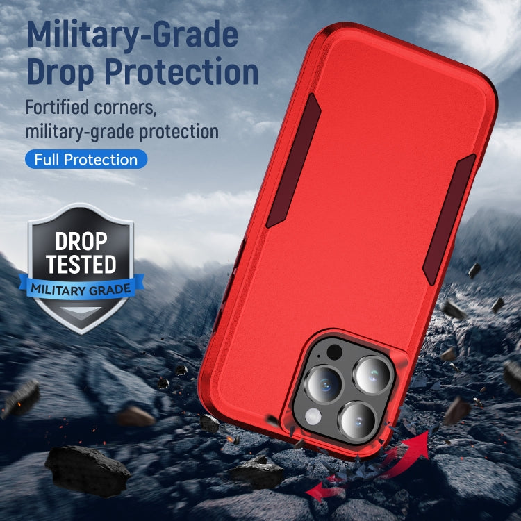 For iPhone 16 Pro Max Pioneer Armor Heavy Duty PC + TPU Phone Case(Red+Rose Red) by buy2fix
