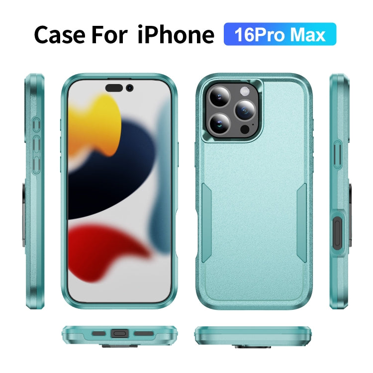 For iPhone 16 Pro Max Pioneer Armor Heavy Duty PC + TPU Phone Case(Green) by buy2fix