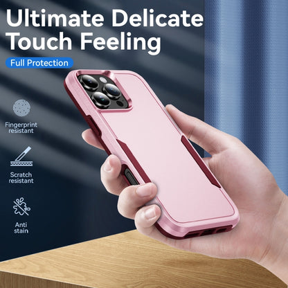 For iPhone 16 Pro Pioneer Armor Heavy Duty PC + TPU Phone Case(Pink+Rose Red) by buy2fix
