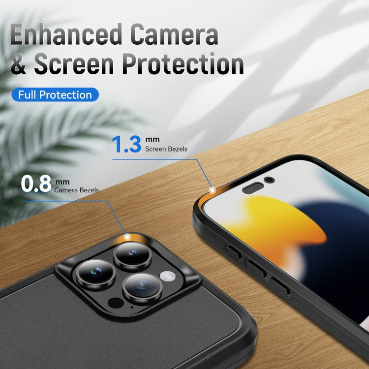 For iPhone 16 Pro Pioneer Armor Heavy Duty PC + TPU Phone Case(Black) by buy2fix