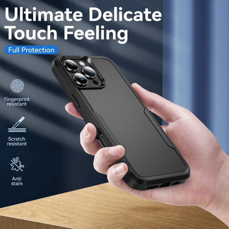 For iPhone 16 Pro Pioneer Armor Heavy Duty PC + TPU Phone Case(Black) by buy2fix