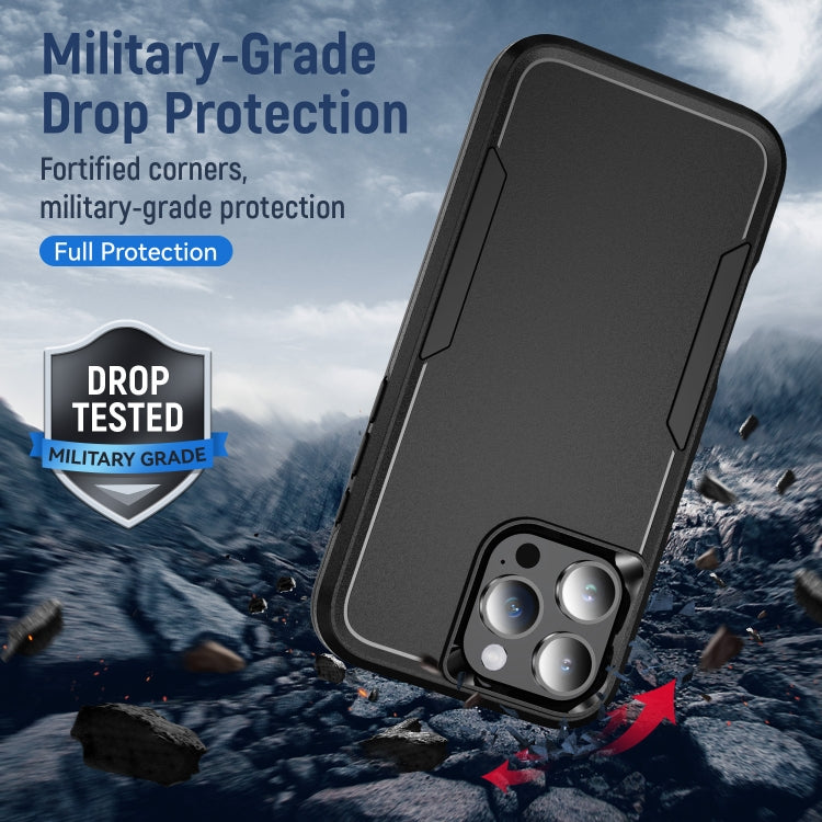 For iPhone 16 Pro Pioneer Armor Heavy Duty PC + TPU Phone Case(Black) by buy2fix