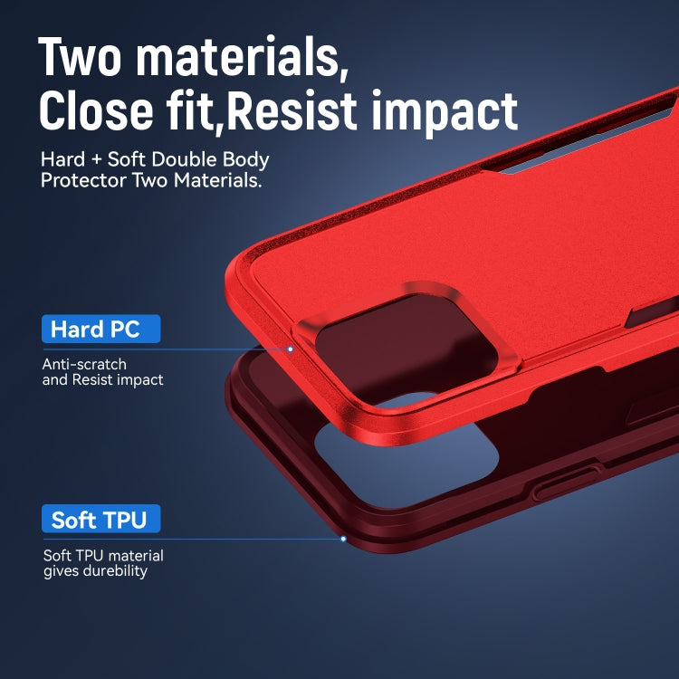 For iPhone 16 Pro Pioneer Armor Heavy Duty PC + TPU Phone Case(Red+Rose Red) by buy2fix