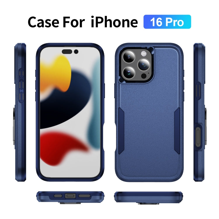 For iPhone 16 Pro Pioneer Armor Heavy Duty PC + TPU Phone Case(Blue) by buy2fix