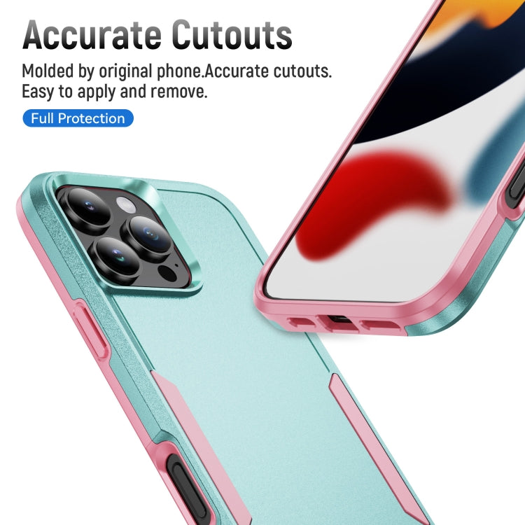 For iPhone 16 Pro Pioneer Armor Heavy Duty PC + TPU Phone Case(Green+Pink) by buy2fix