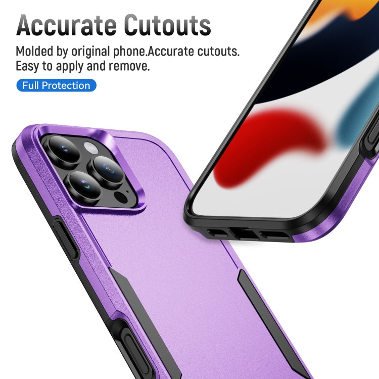 For iPhone 16 Pro Pioneer Armor Heavy Duty PC + TPU Phone Case(Purple+Black) by buy2fix