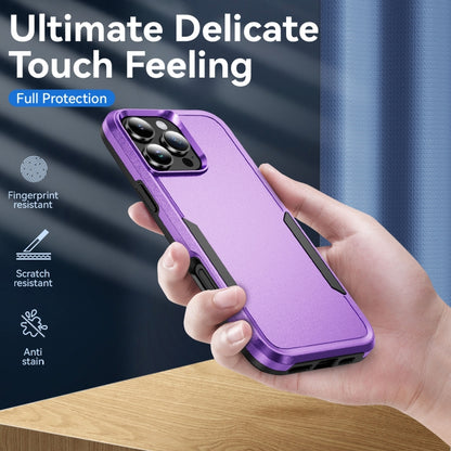 For iPhone 16 Pro Pioneer Armor Heavy Duty PC + TPU Phone Case(Purple+Black) by buy2fix