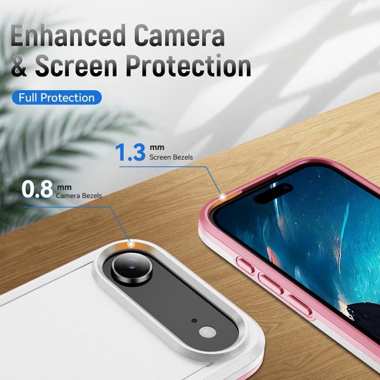 For iPhone Air Pioneer Armor Heavy Duty PC + TPU Phone Case(White+Pink) - iPhone Air Cases by buy2fix | Online Shopping UK | buy2fix