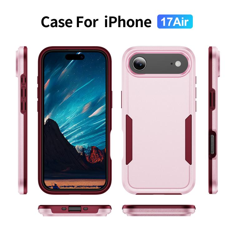 For iPhone Air Pioneer Armor Heavy Duty PC + TPU Phone Case(Pink+Rose Red) - iPhone Air Cases by buy2fix | Online Shopping UK | buy2fix