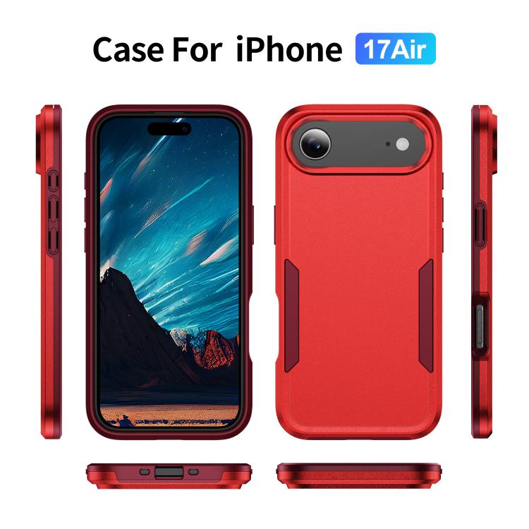 For iPhone Air Pioneer Armor Heavy Duty PC + TPU Phone Case(Red+Rose Red) - iPhone Air Cases by buy2fix | Online Shopping UK | buy2fix