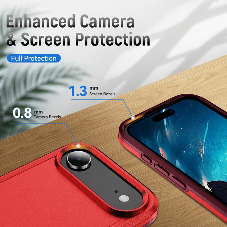 For iPhone Air Pioneer Armor Heavy Duty PC + TPU Phone Case(Red+Rose Red) - iPhone Air Cases by buy2fix | Online Shopping UK | buy2fix