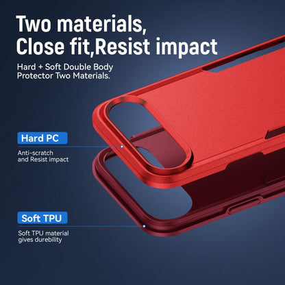 For iPhone Air Pioneer Armor Heavy Duty PC + TPU Phone Case(Red+Rose Red) - iPhone Air Cases by buy2fix | Online Shopping UK | buy2fix