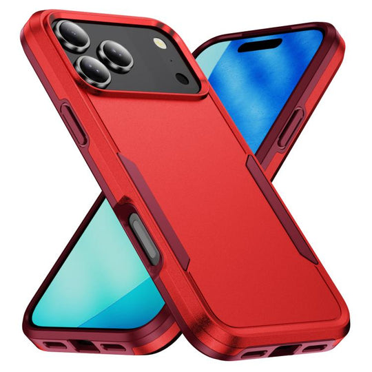 For iPhone 18 Pro Pioneer Armor Heavy Duty PC + TPU Phone Case(Red+Rose Red)