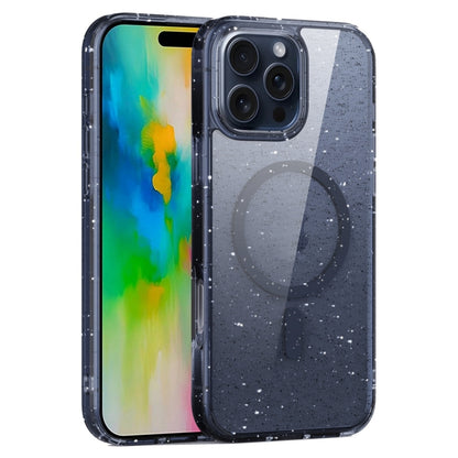 For iPhone 16 Pro Glitter Powder MagSafe Magnetic Phone Case(Transparent Titanium Blue) by buy2fix